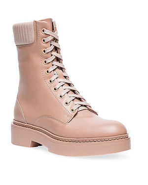 Fetlock Leather Lace-Up Bootie in Tan