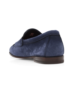 Tumbled Calfskin Double Monk Strap Loafer in Blue