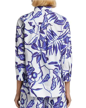 Jungle White and Blue Poplin Jackie Shirt