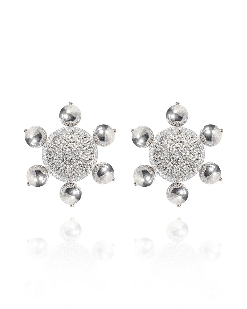 Saule Jolie Clip-On Earrings in Silver