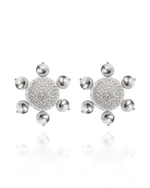 Saule Jolie Clip-On Earrings in Silver