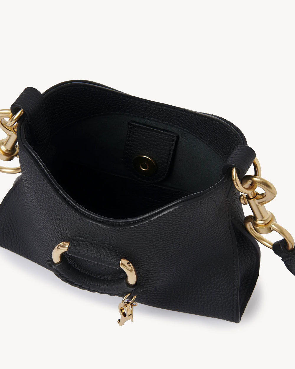 Joan Mini Top Handle Bag in Black