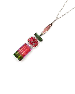 Watermelon Tourmaline Lavale Necklace