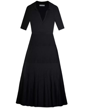 Black Pati Polo Midi Dress