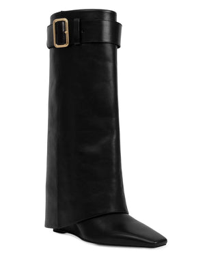 Freyja Foldover Boot in Black