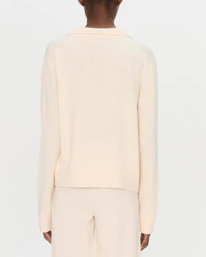 Ivory Long Sleeve Polo Sweater