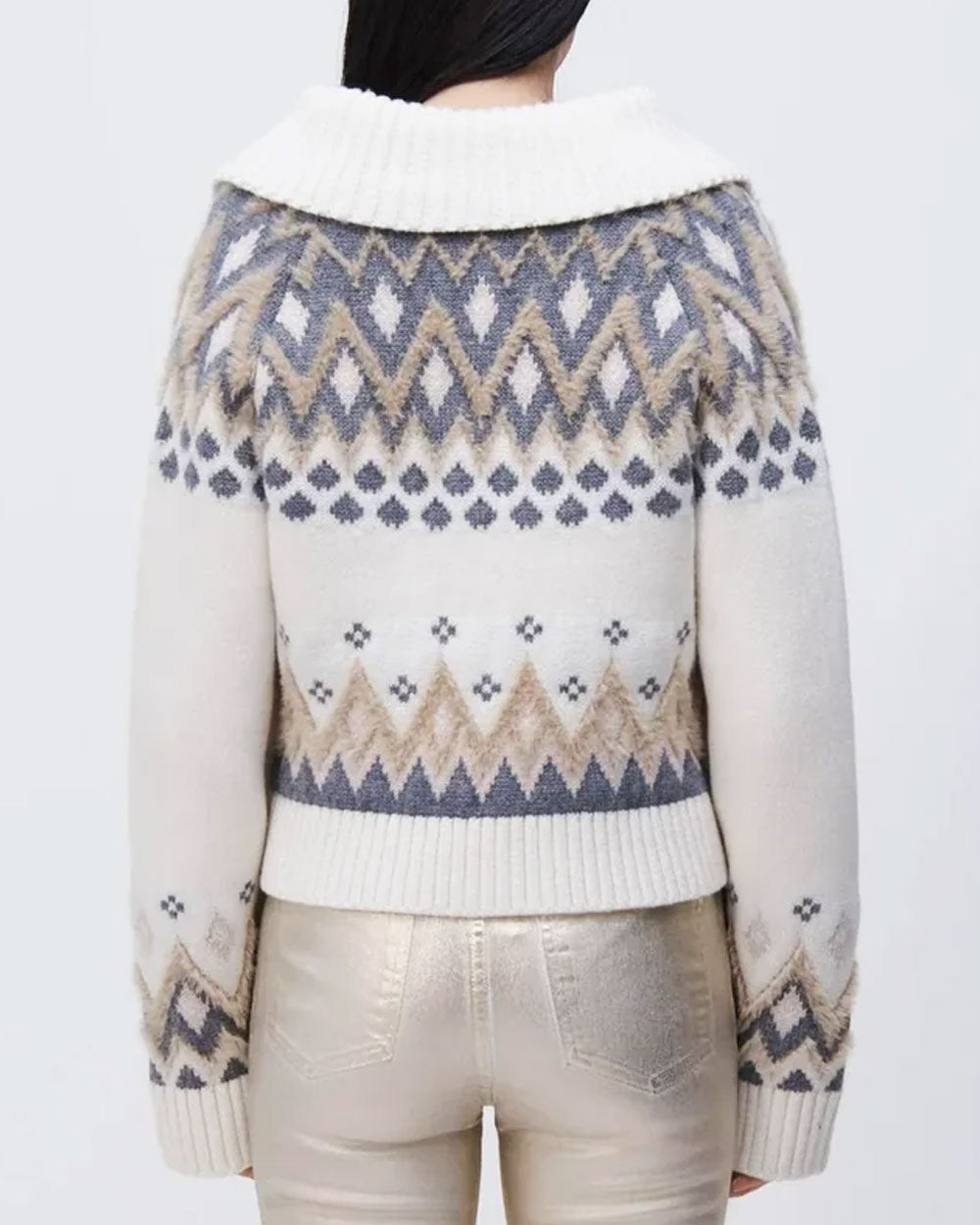 Ivory Multi Clarence Polo Pullover