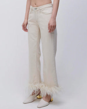 Jude High Rise Wide Crop Jean in Winter White