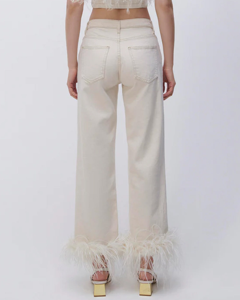 Jude High Rise Wide Crop Jean in Winter White