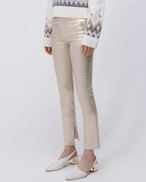 Rae High Rise Ankle Skinny Jean in Gold Foil