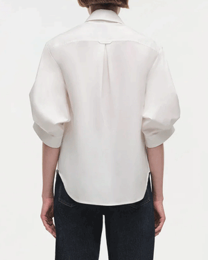 White Hemma Three Quarter Sleeve Shirt