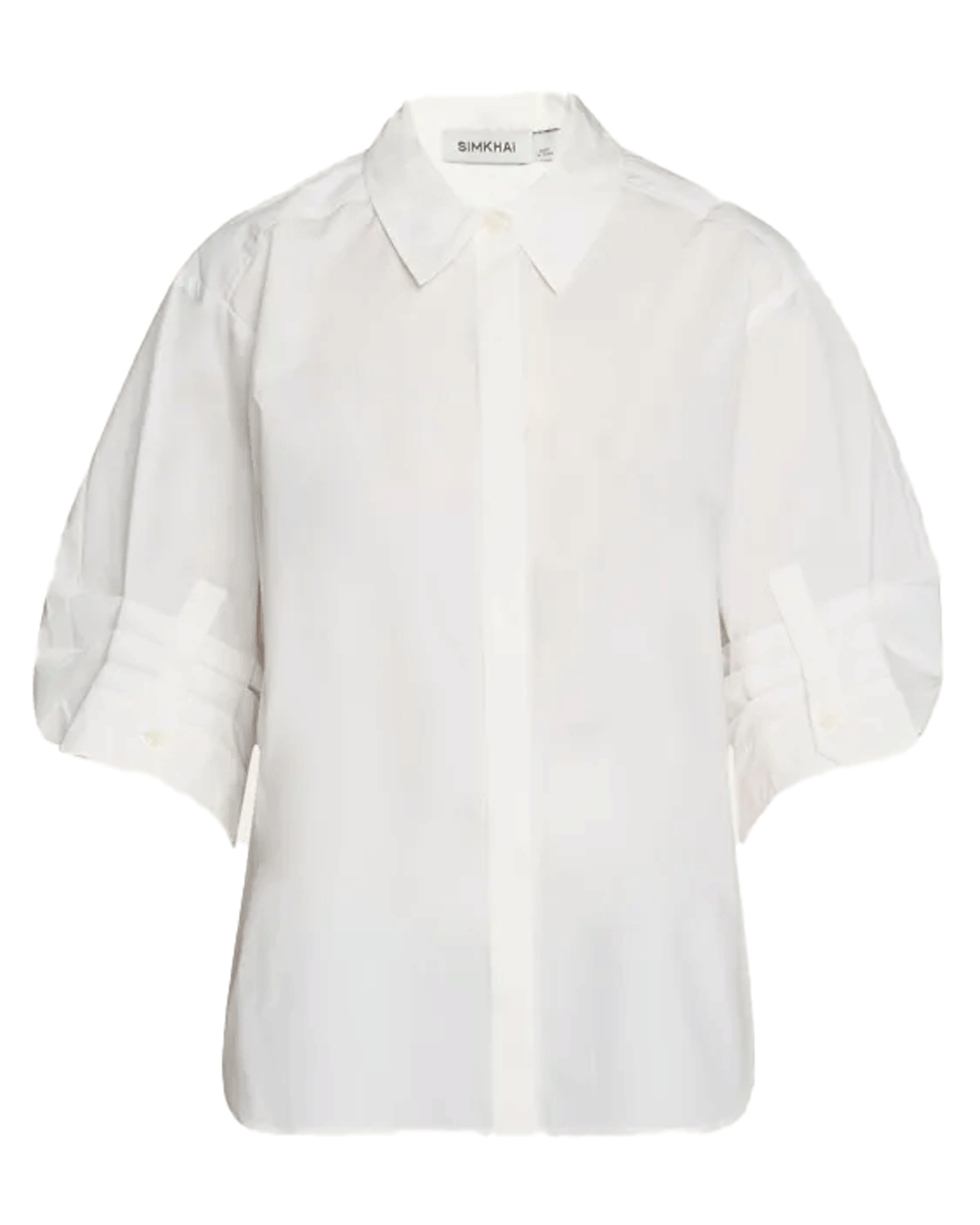 White Hemma Three Quarter Sleeve Shirt