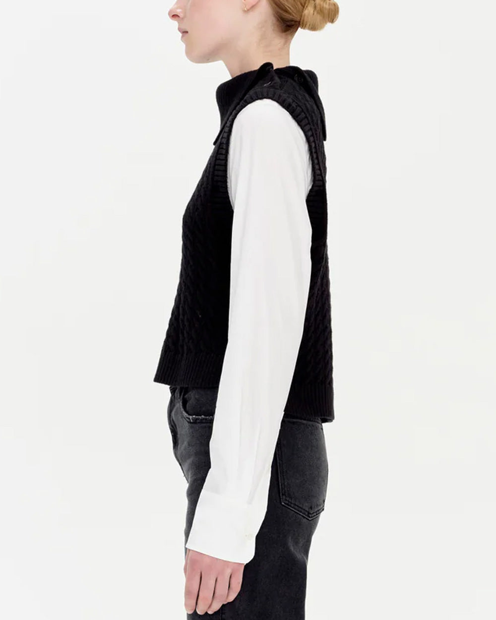 White Multi Linnea Long Sleeve Combo Pullover
