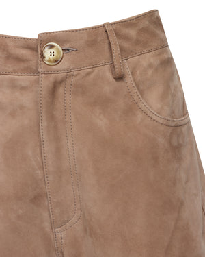 Almond Zinnia Suede Short