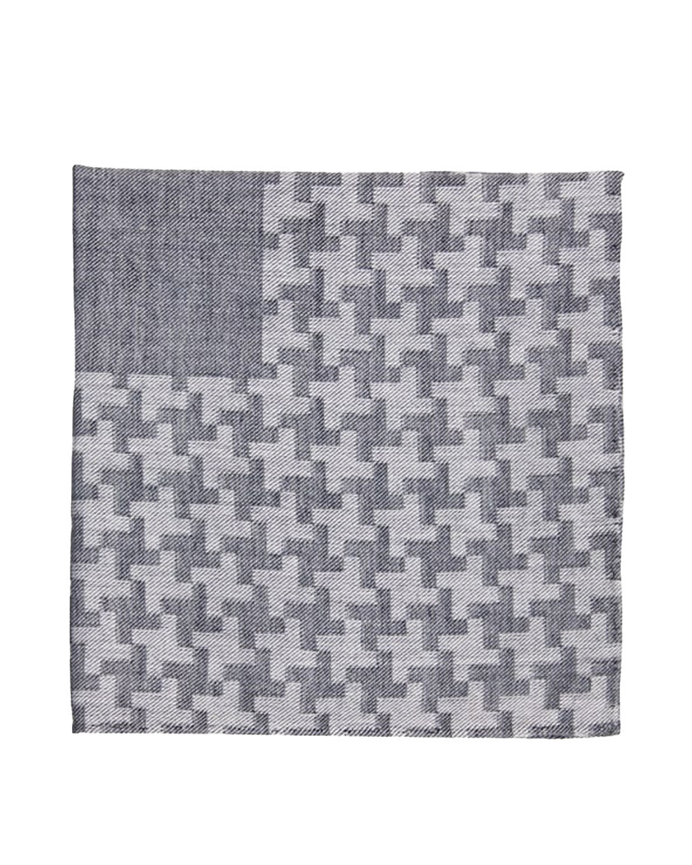 Dark Grey Printed Pocket Square