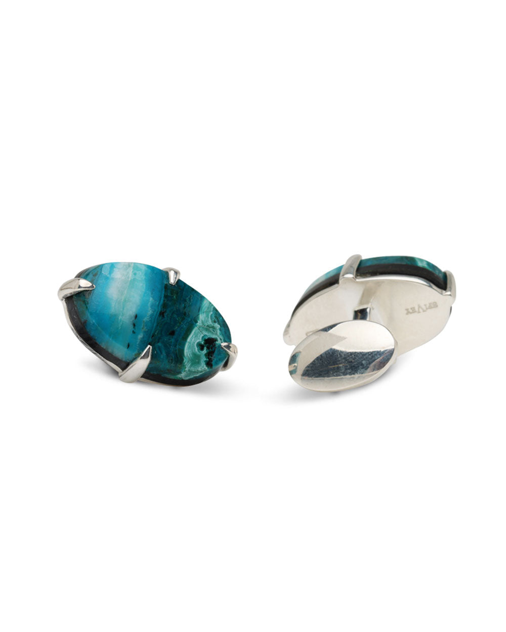 Chrysocolla Cabochon Intuition Oval Cufflinks