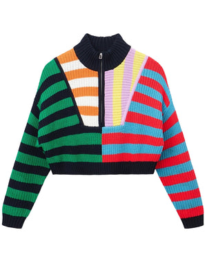 Cabana Stripe Cropped Hampton Sweater