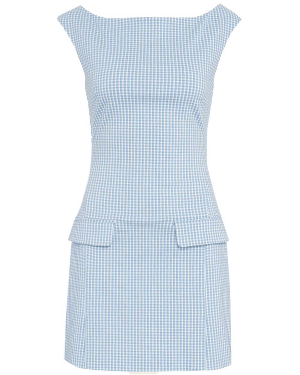 Sky Micro Check Walker Dress