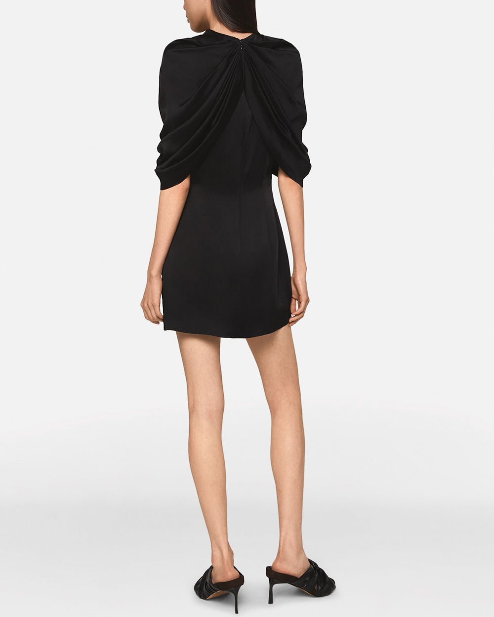 Black Cape Shoulder Mini Dress