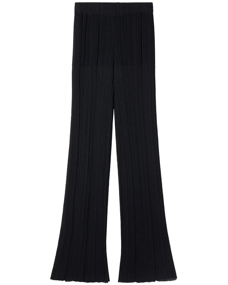 Black Plisse Knit Trouser