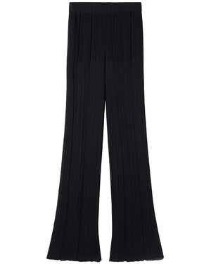 Black Plisse Knit Trouser