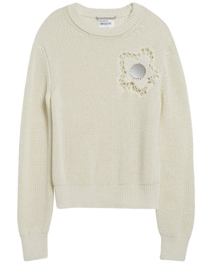 Cream Knit Mirrors Sweater