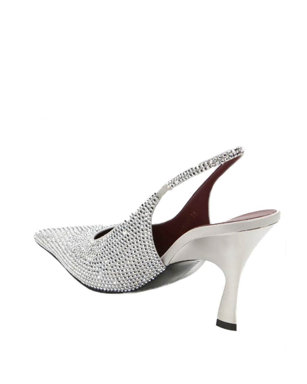 Elsa Crystal-Embellished Slingback Heel in Silver