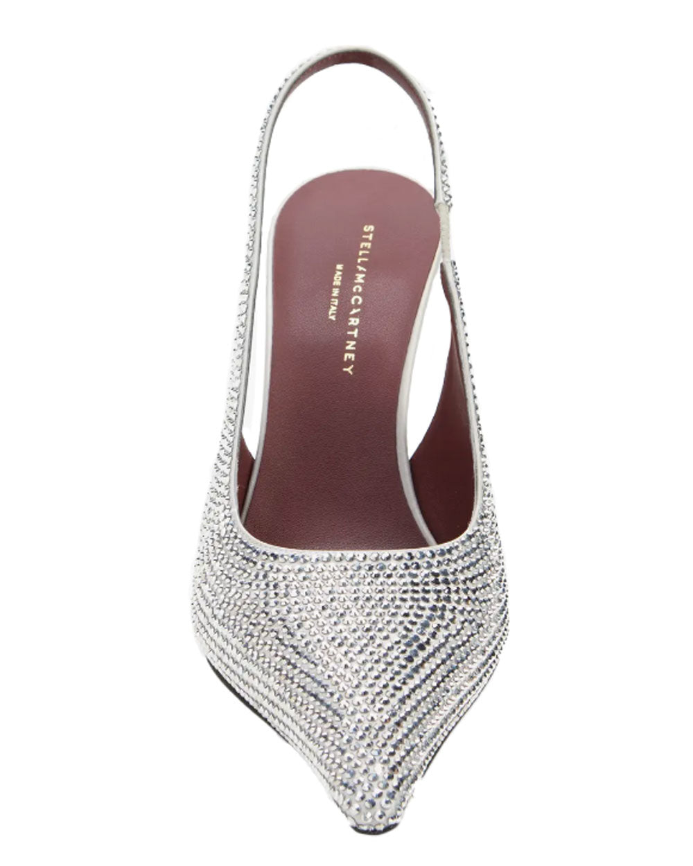 Elsa Crystal-Embellished Slingback Heel in Silver