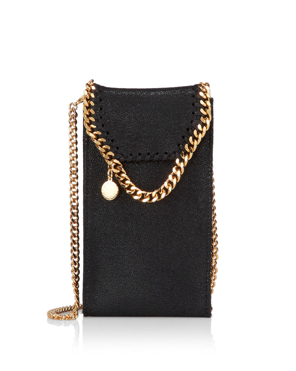 Falabella Wallet on Chain in Black and Gold