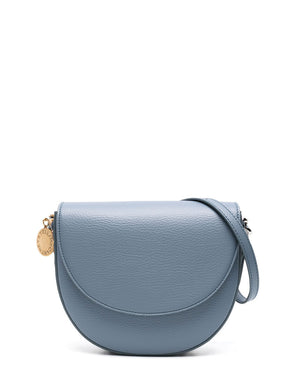 Frayme Chain-Trim Shoulder Bag in Blue Grey