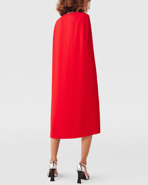 Lipstick Red Cape Dress