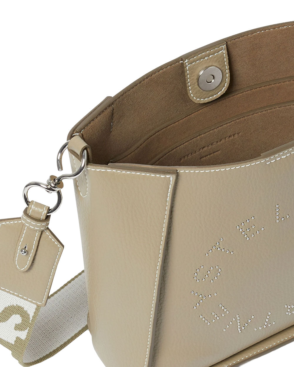 Mini Embossed Logo Square Crossbody in Bamboo