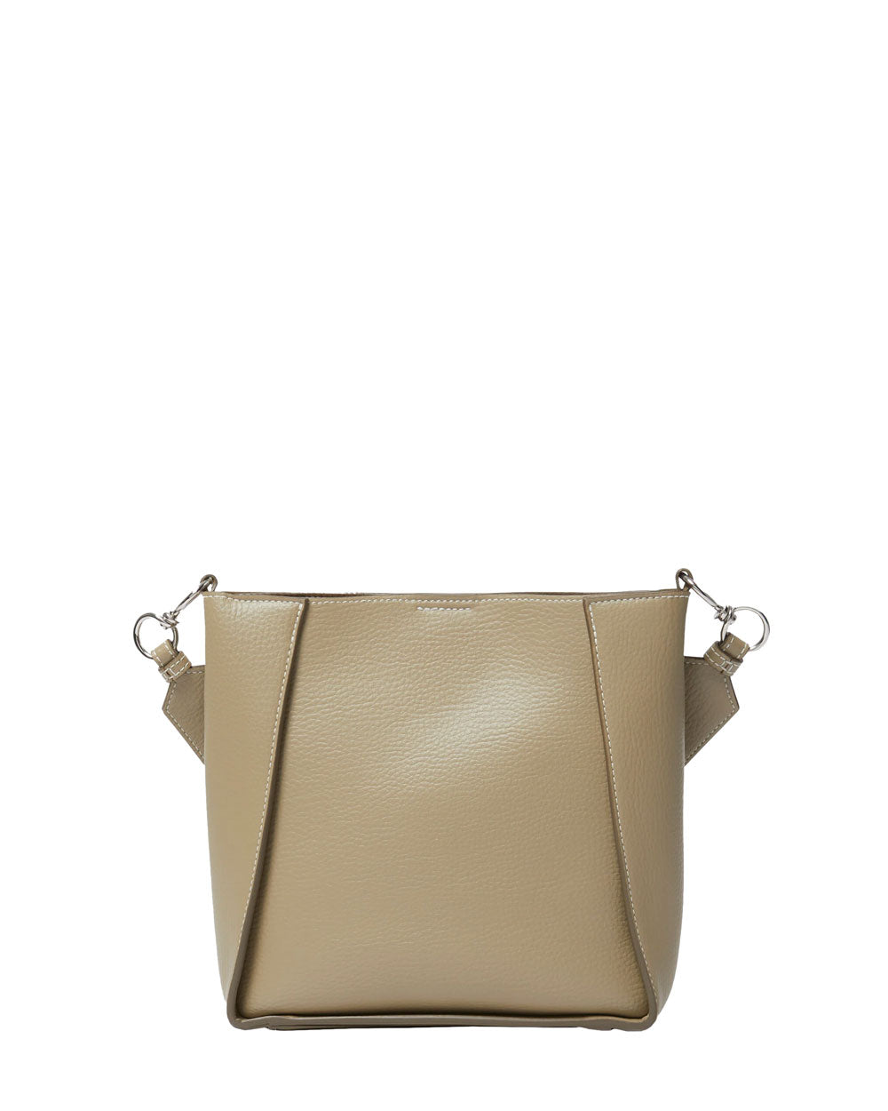 Mini Embossed Logo Square Crossbody in Bamboo