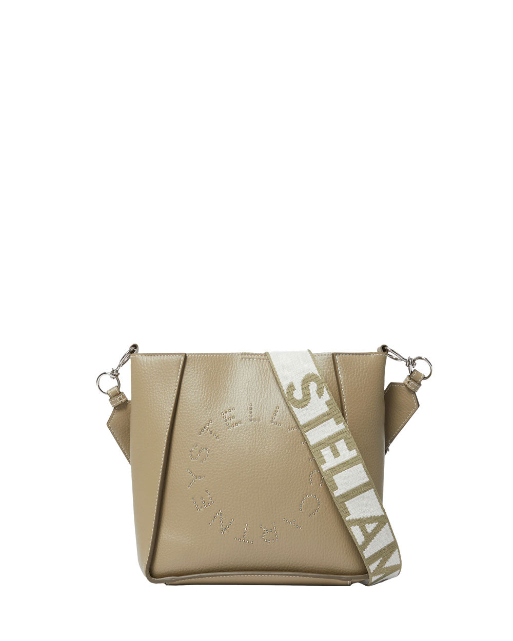 Mini Embossed Logo Square Crossbody in Bamboo