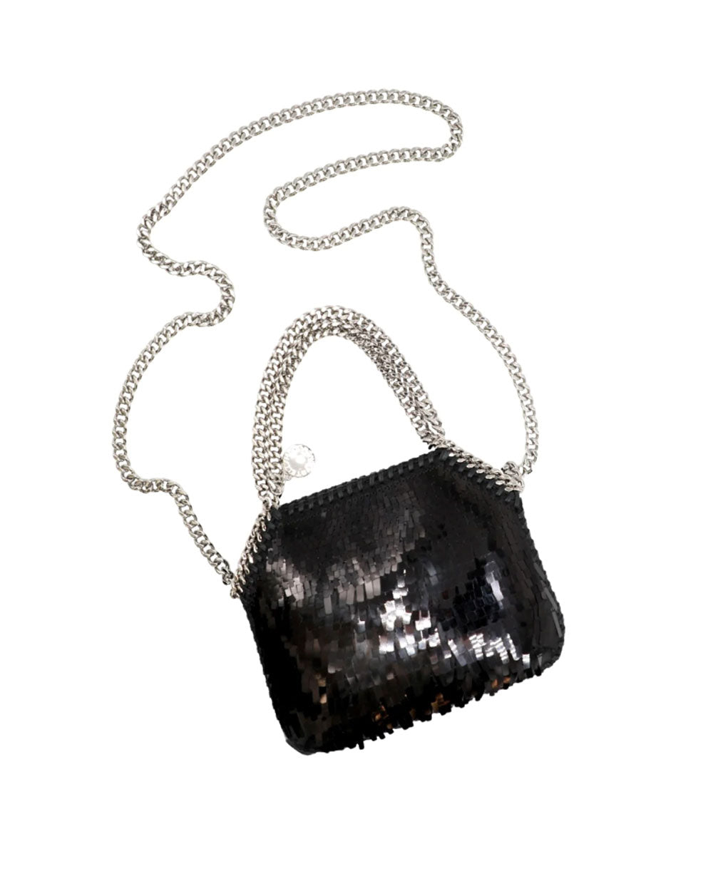 Mini Falabella Sequined Shoulder Bag in Black