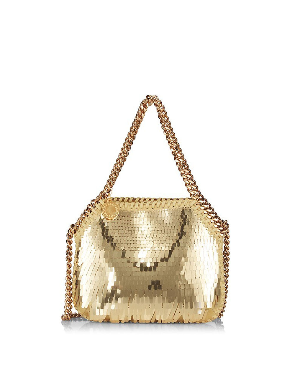 Mini Falabella Sequined Shoulder Bag in Gold