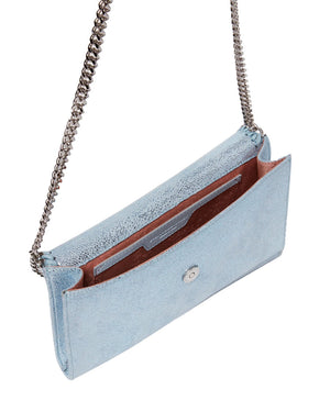 Mini Falabella Wallet Crossbody in Sapphire Blue