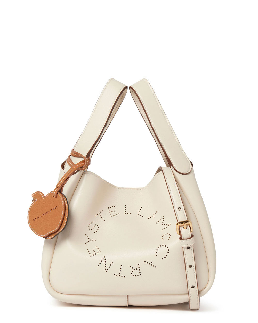 Perforated Logo Shoulder Bag in Pure White
