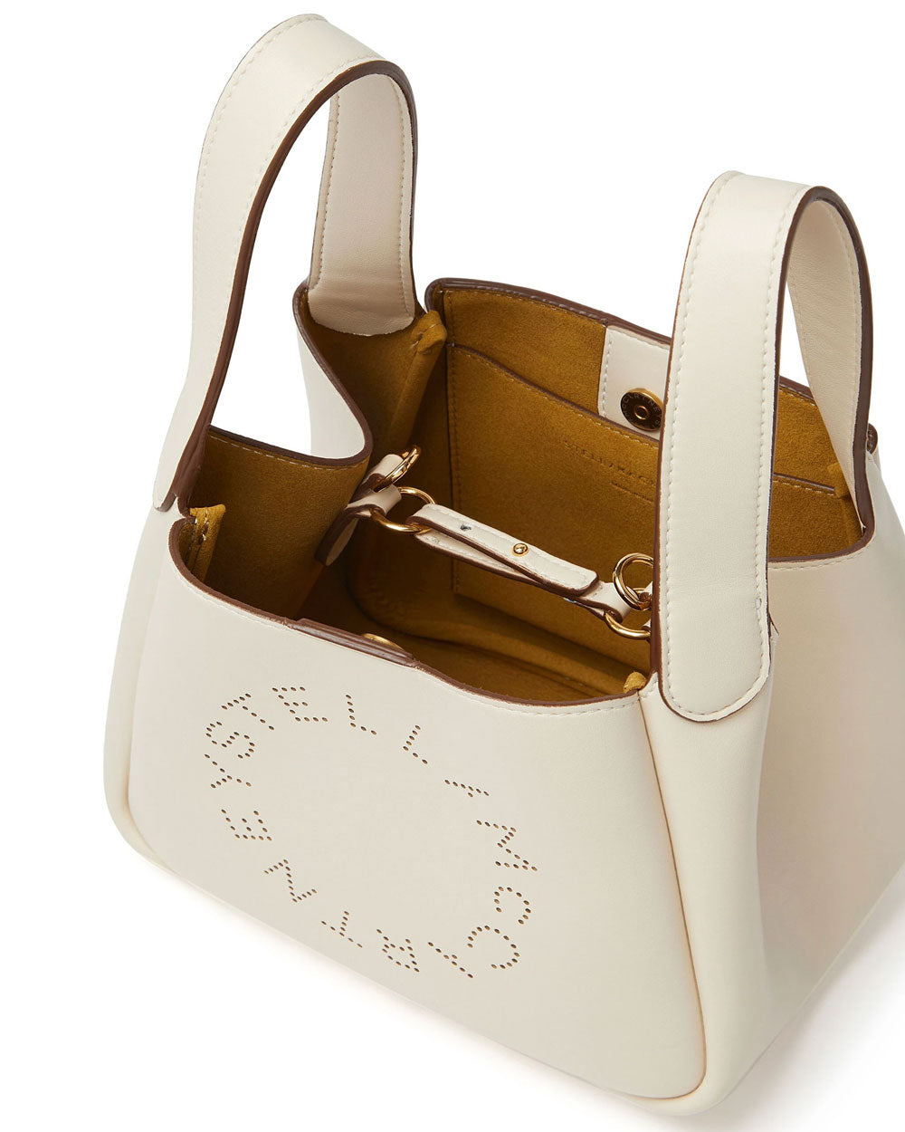 Perforated Logo Shoulder Bag in Pure White