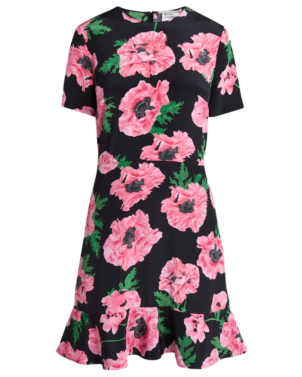 Pink and Black Iconic Poppy Print Mini Dress