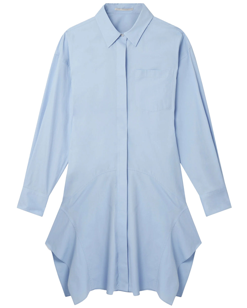 Sky Blue Long Sleeve Shirt Dress