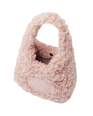 Small Hobo Plush Teddy Tote in Dusty Rose