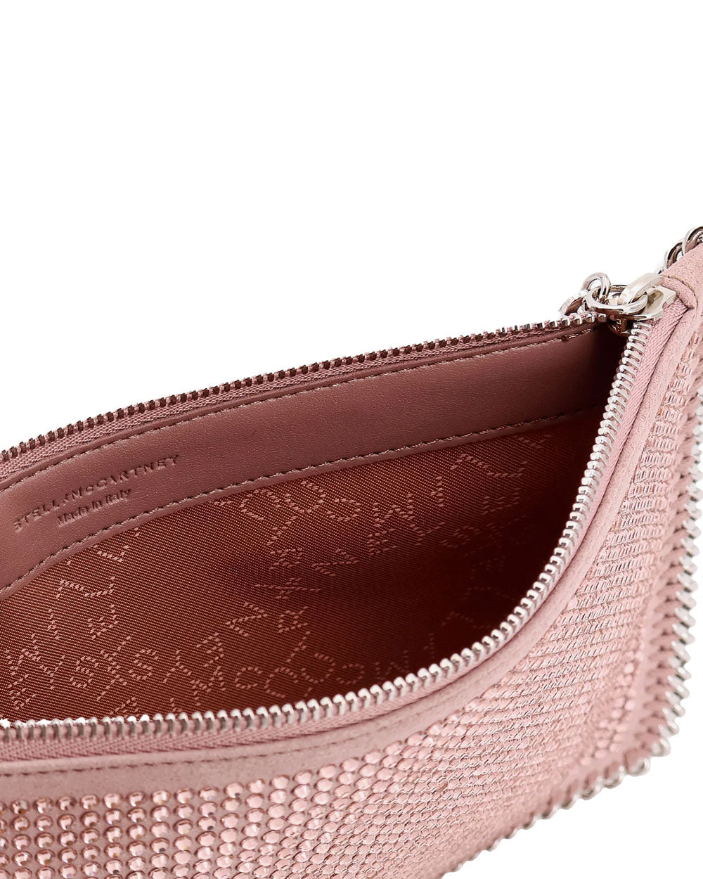 Small Pochette Crystal Shoulder Bag in Dusty Pink