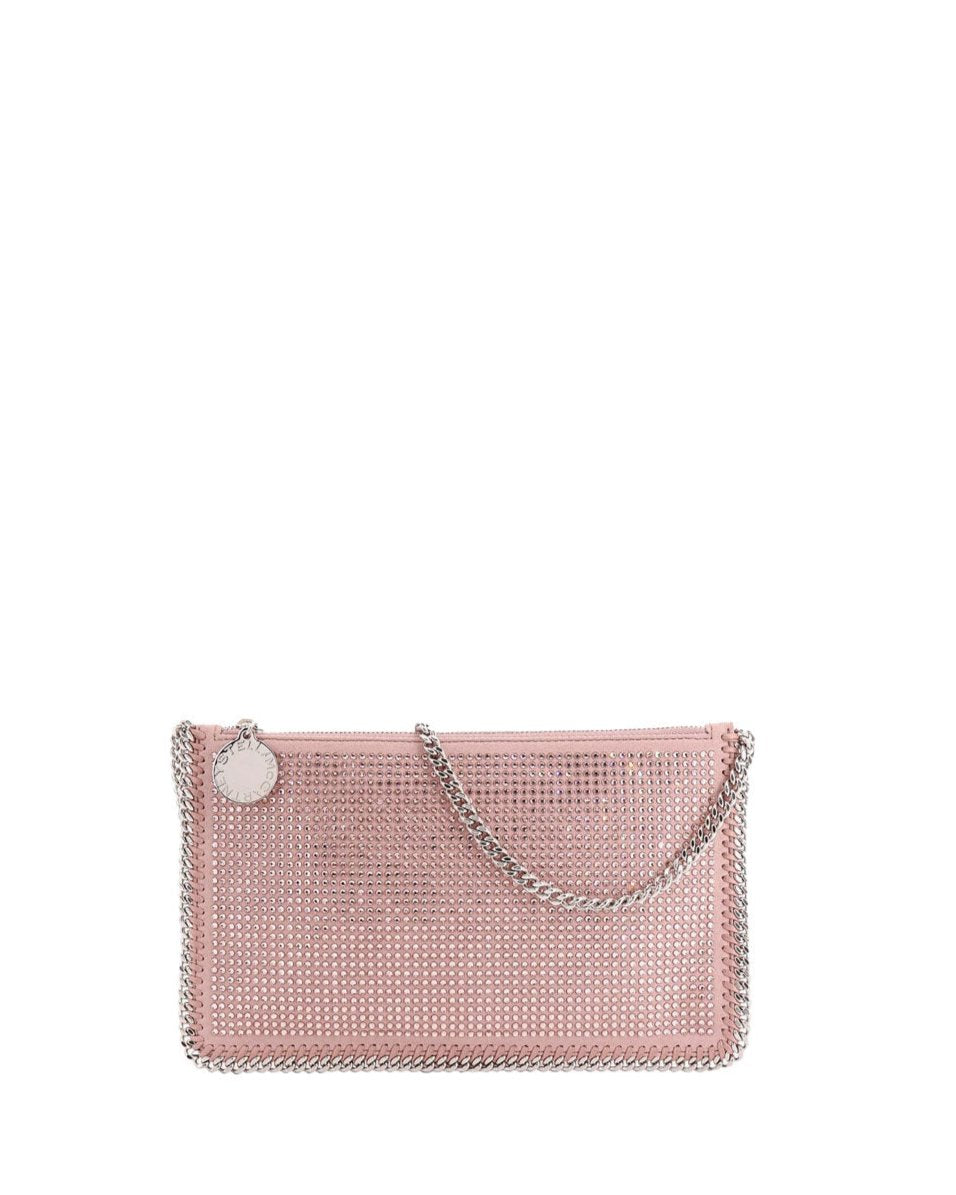 Small Pochette Crystal Shoulder Bag in Dusty Pink