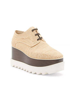 Elyse Raffia Platform Oxford in Natural