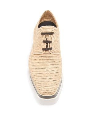 Elyse Raffia Platform Oxford in Natural