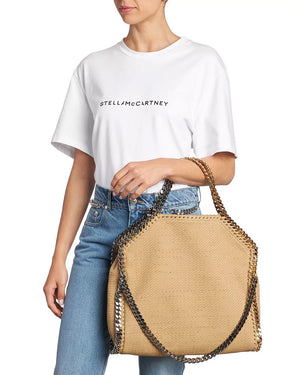 Woven Chain Tote in Light Camel