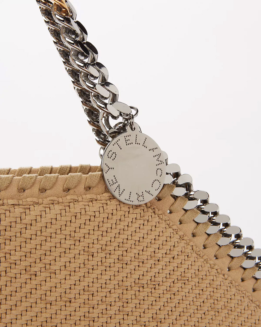 Woven Chain Tote in Light Camel