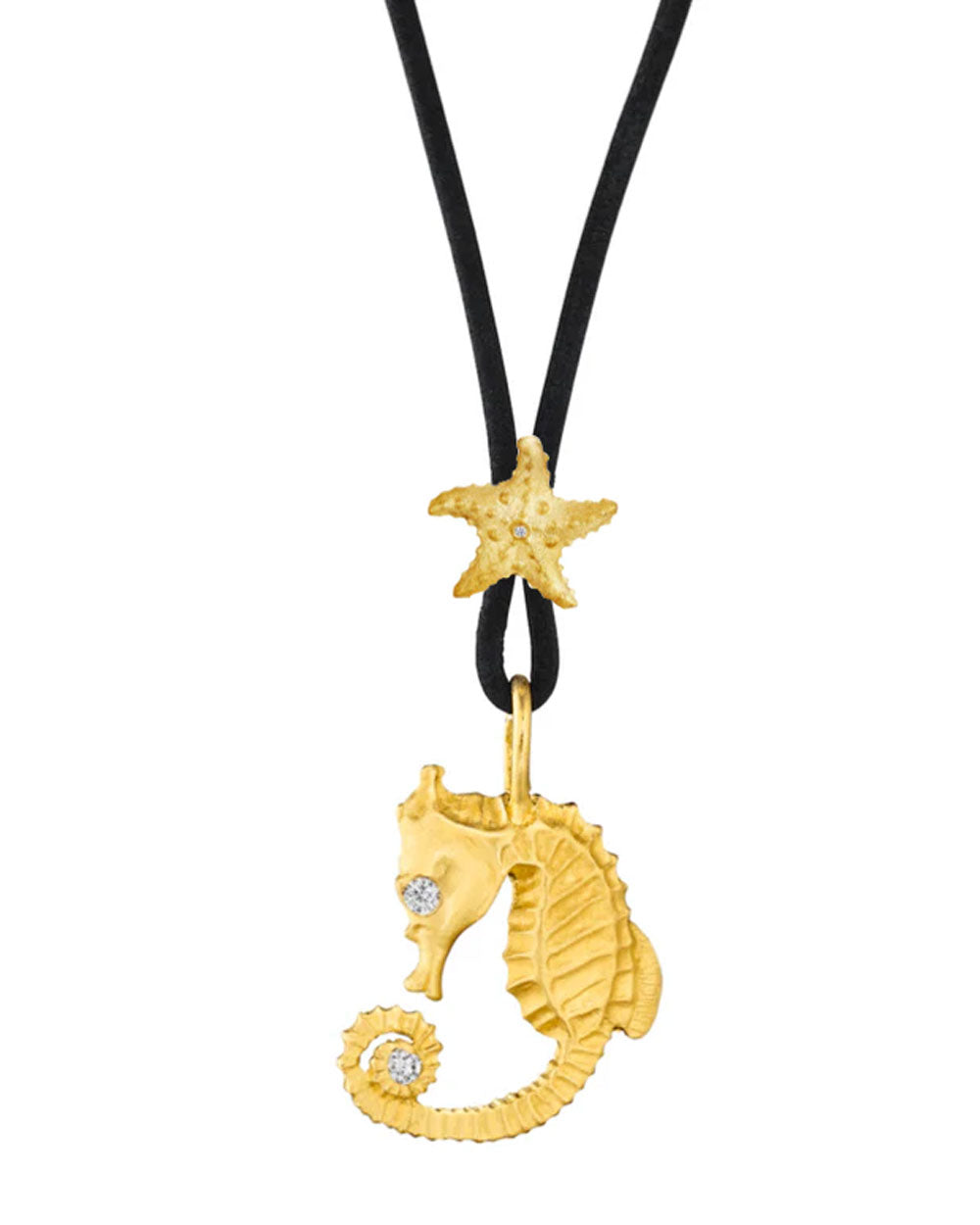 Baby Seahorse and Starfish Necklace