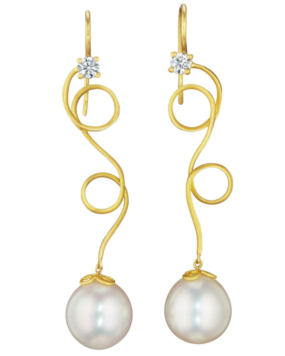 Twists and Turns South Sea Pearl Earrings